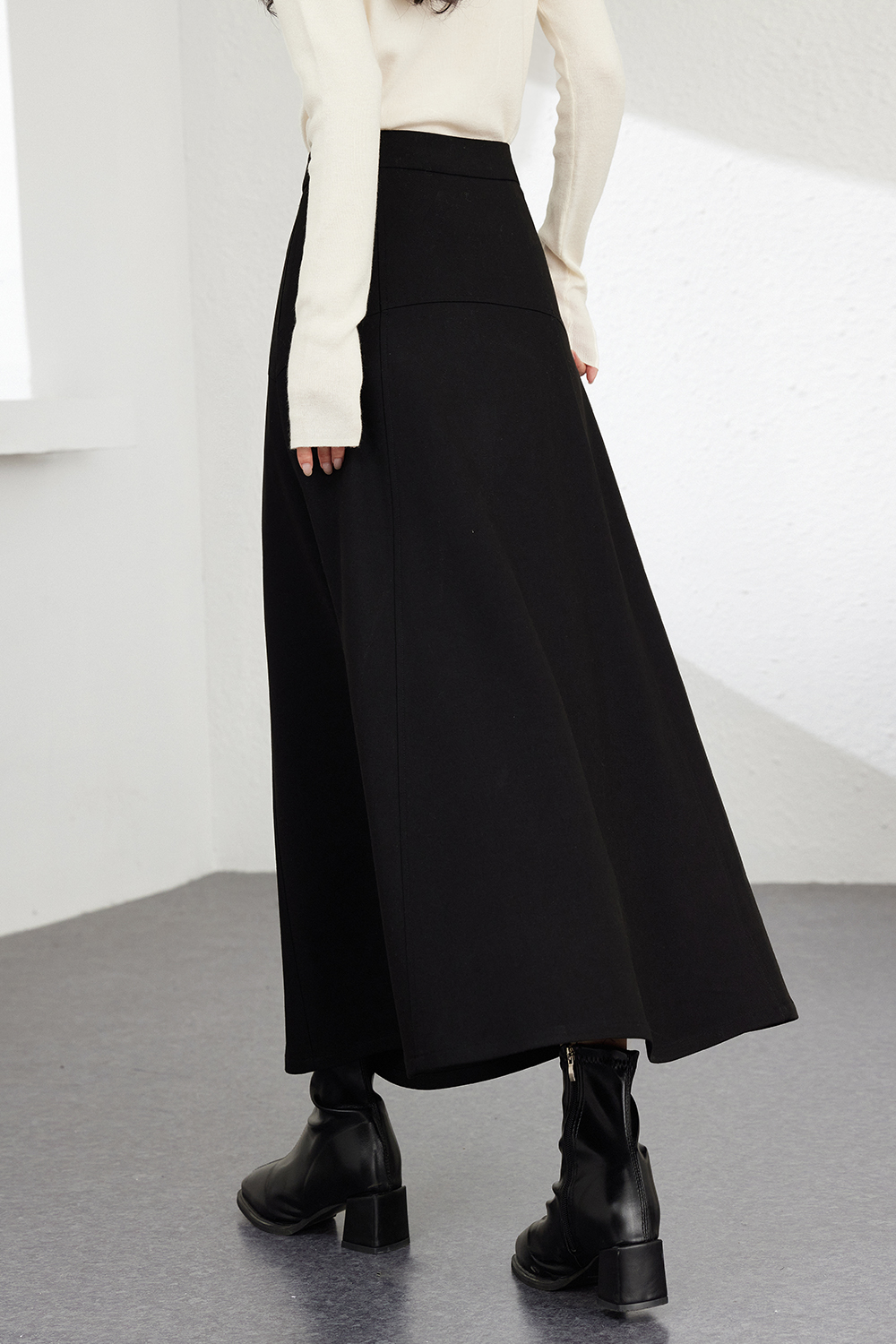 Modern Wool Blend Skirt-VIMLYSTORE