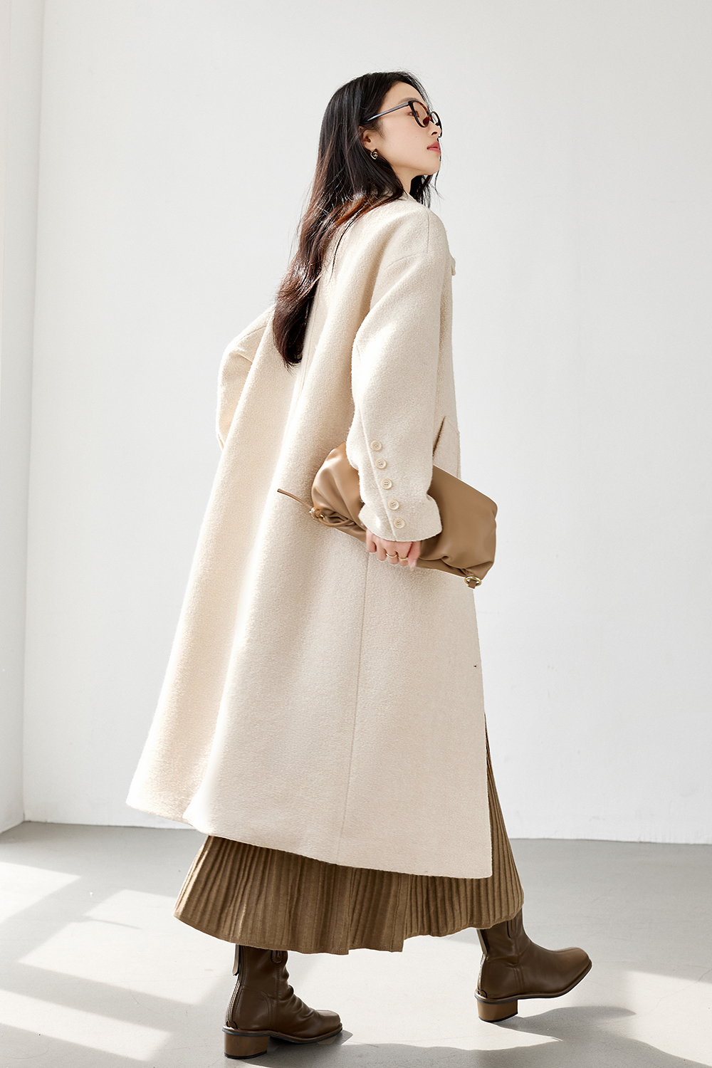 Cotton-padded and Thickened Wool-blended Coat-VIMLYSTORE