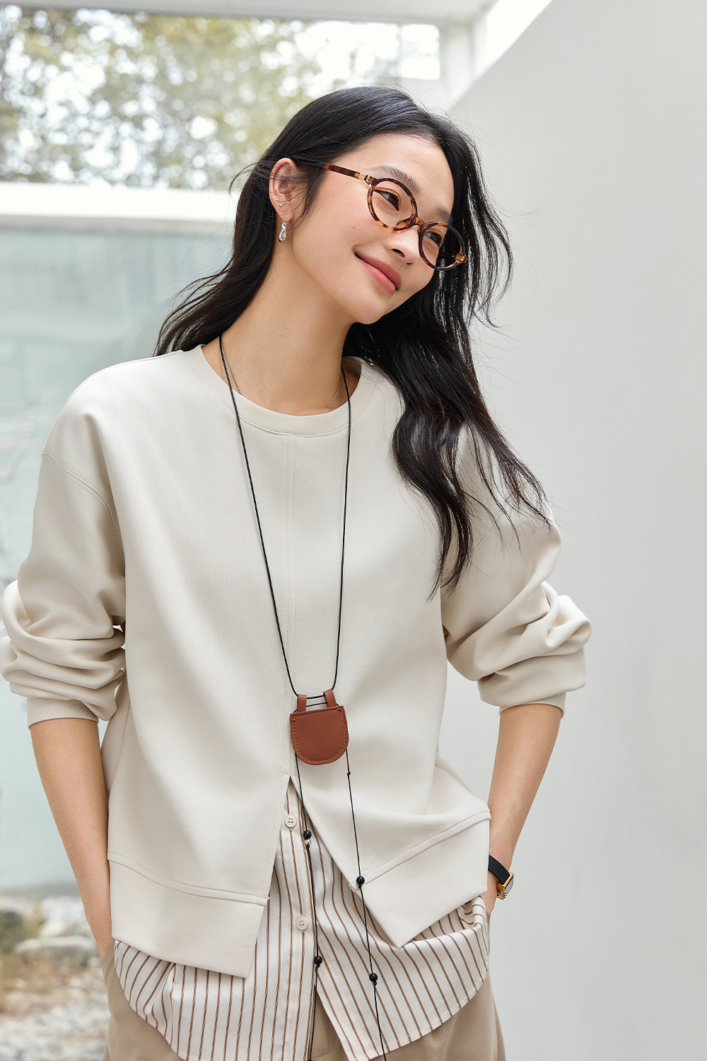 Splicing Style Design Sweatshirt-VIMLYSTORE