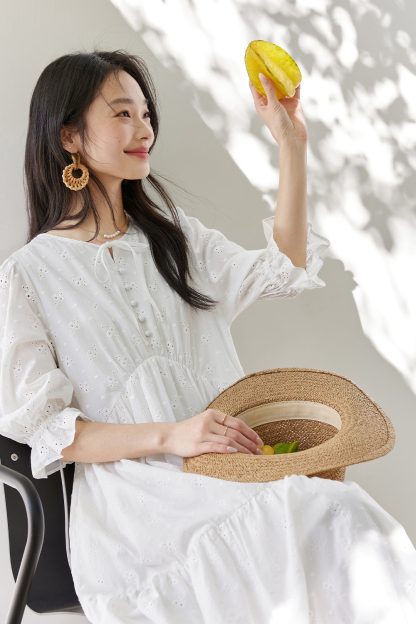 White Broderie Anglaise Dress