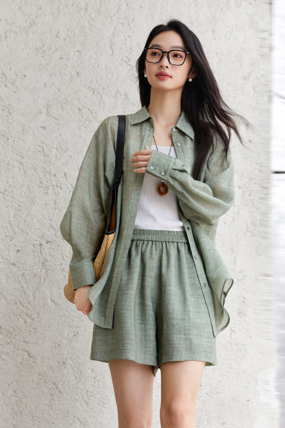 Ramie Tencel Shirt Suit