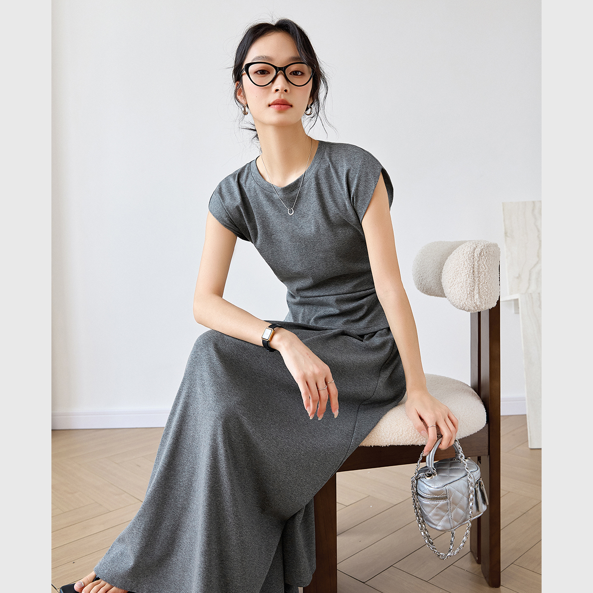 Casual Khmer Grey Suit