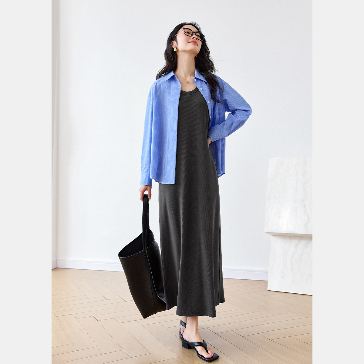 Slim A-Line Vest Dress
