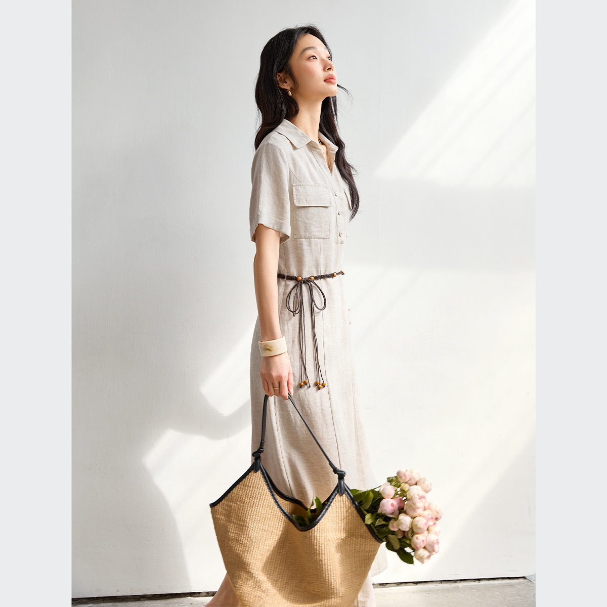 Mature And Elegant Shirt Dress