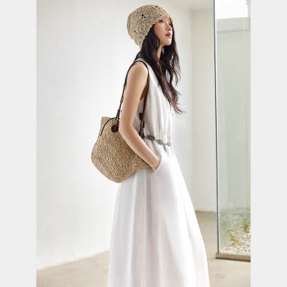 Elegant V-Neck Straight Dress