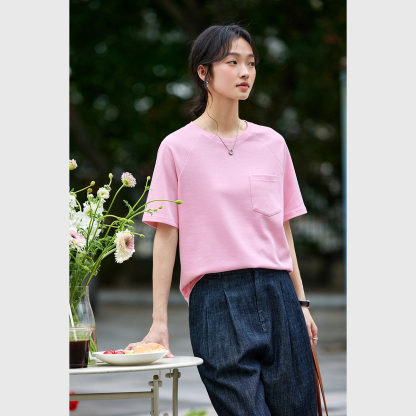 Loose T-Shirt With Patch Pockets