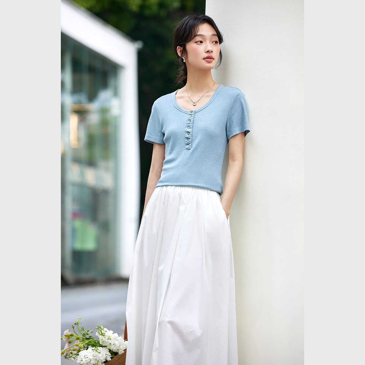Fashion Casual Straight T-Shirt