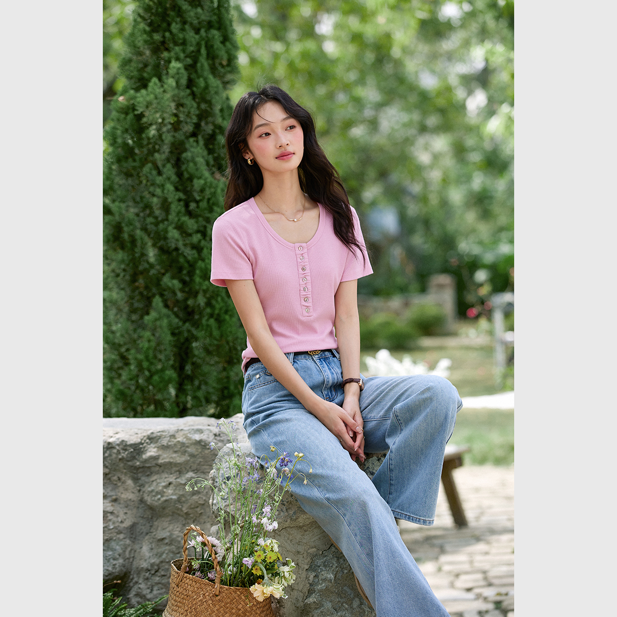 Fashion Casual Straight T-Shirt