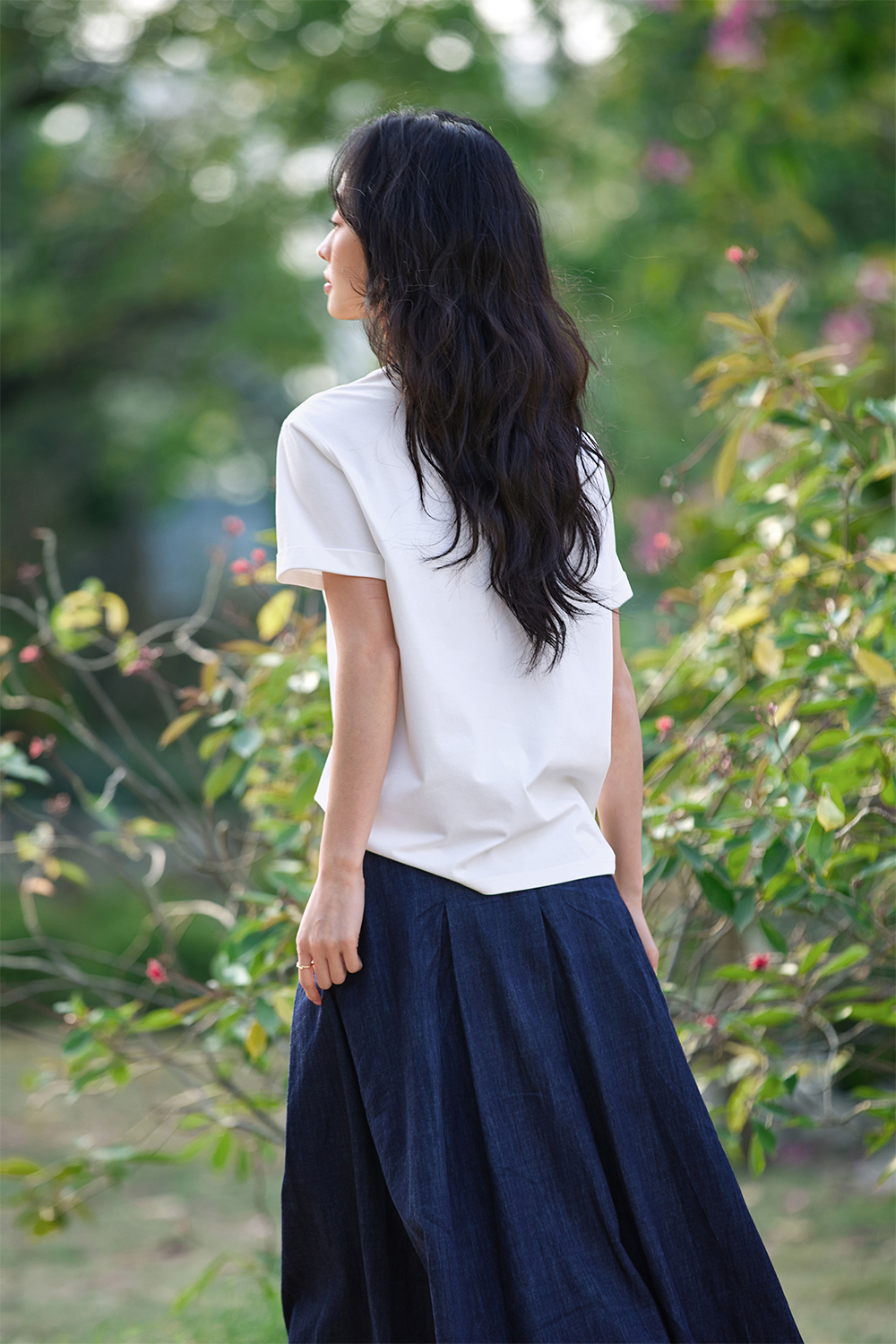 Cotton Printed Straight T-Shirt