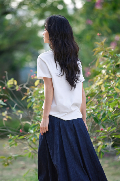 Cotton Printed Straight T-Shirt