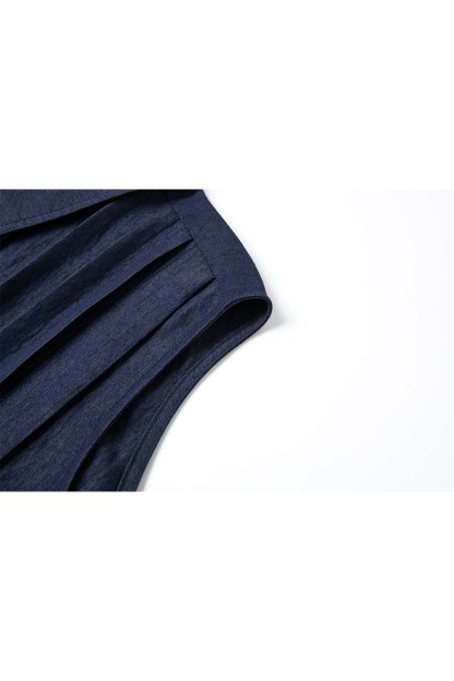 Solid Color Sleeveless A-Line Dress