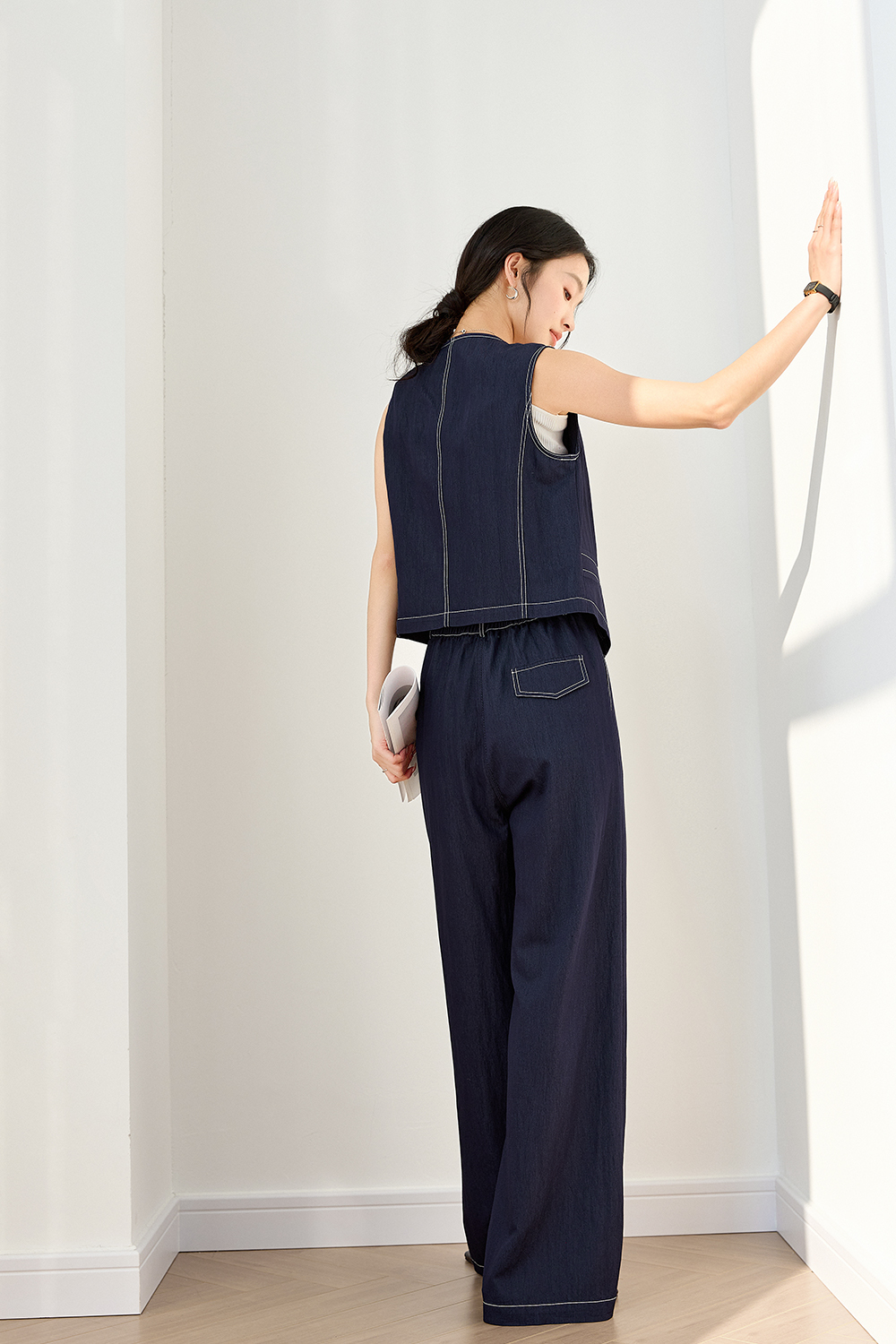 Exposed Stitching Casual Suit