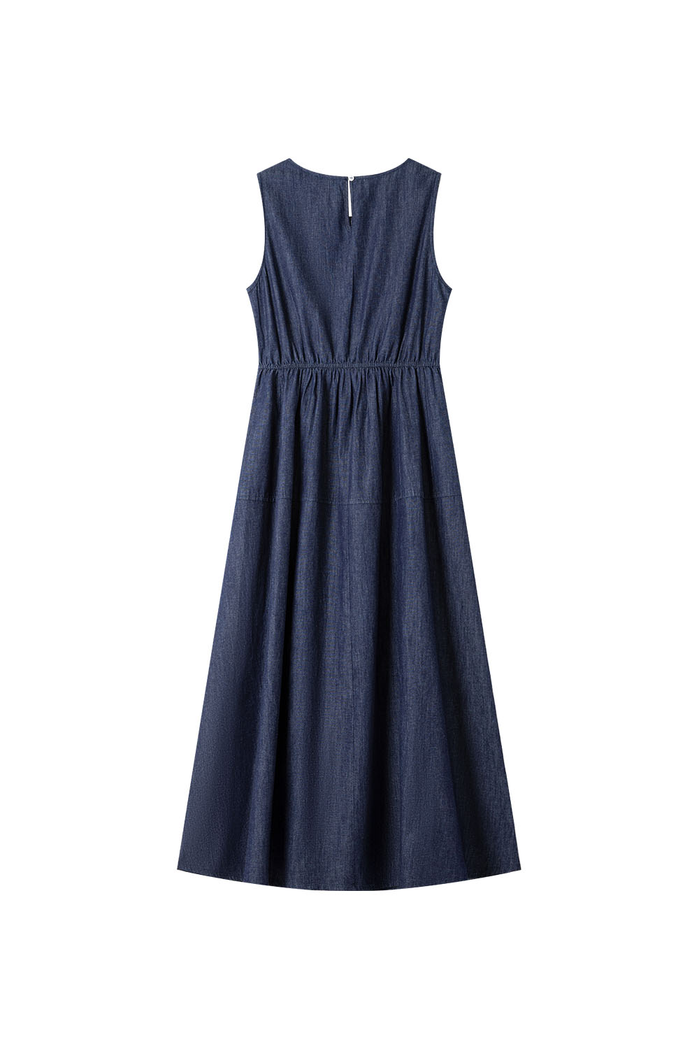 Cotton And Linen Blend Denim Dress-VIMLYSTORE