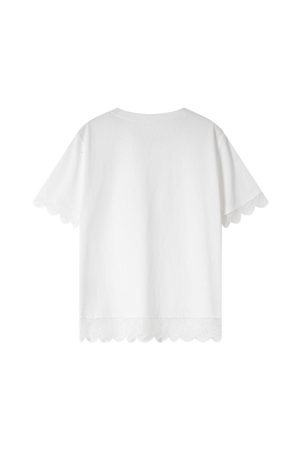 Lace Patchwork Round Neck T-Shirt