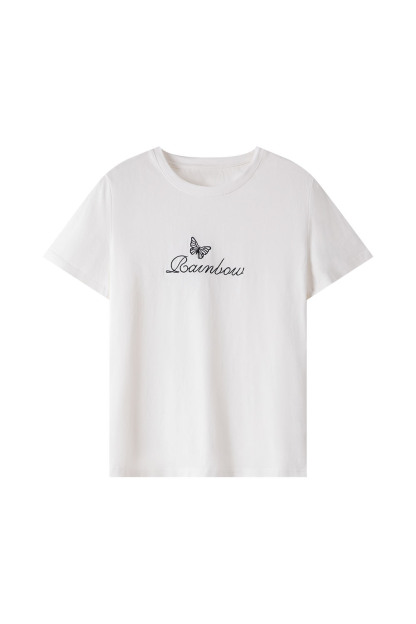Exquisite Butterfly Embroidered T-Shirt