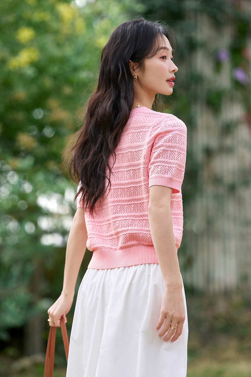 Openwork Striped Sweater