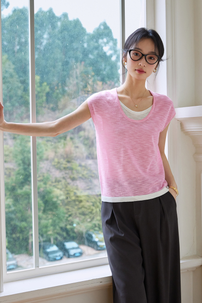 Fake Two-Piece Straight Knit Sweater
