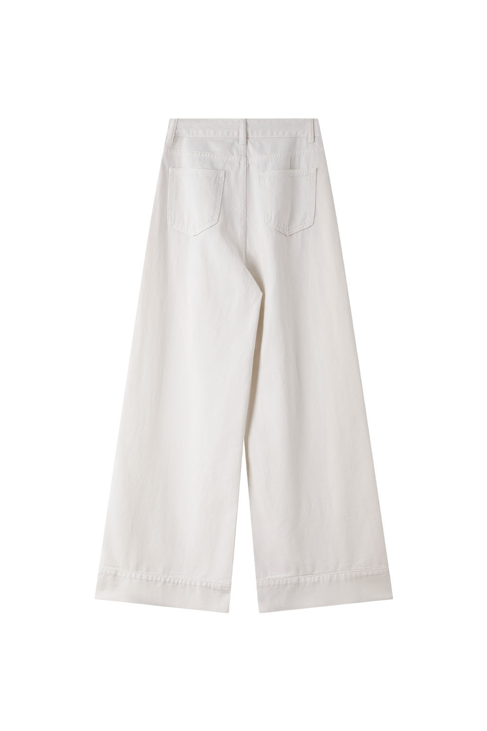 100% Cotton Denim Wide-Leg Pants