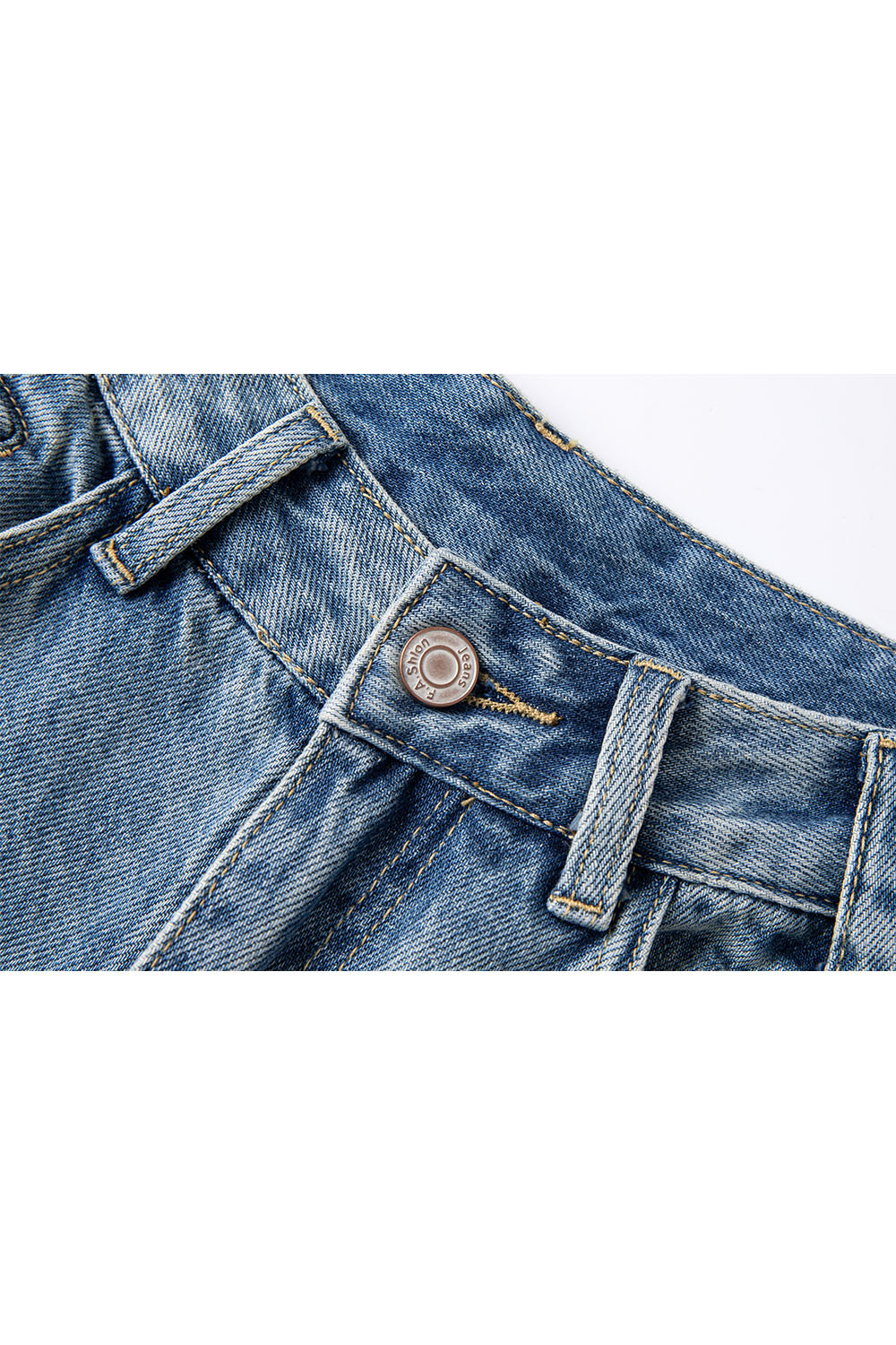 Cotton Loose Denim Wide-Leg Pants