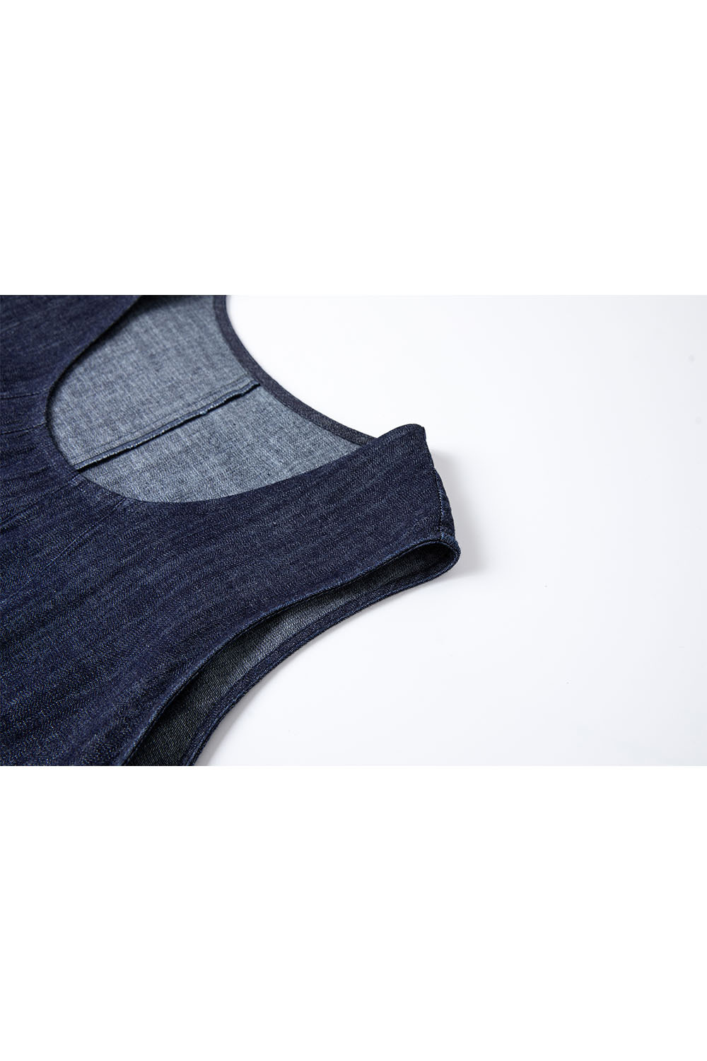 100% Cotton U-Neck Denim Dress