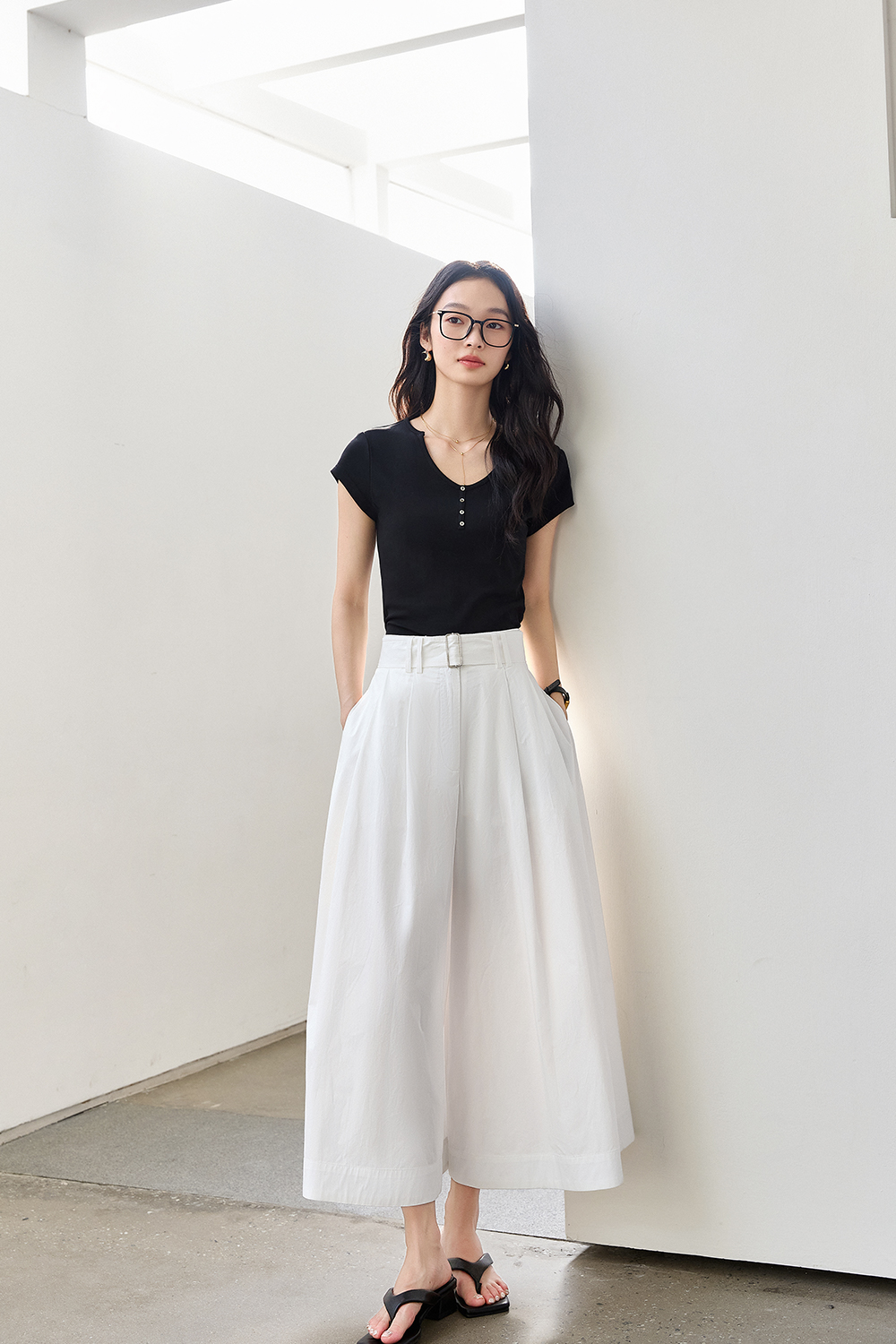 100% Cotton Loose Skirt Pants-VIMLYSTORE