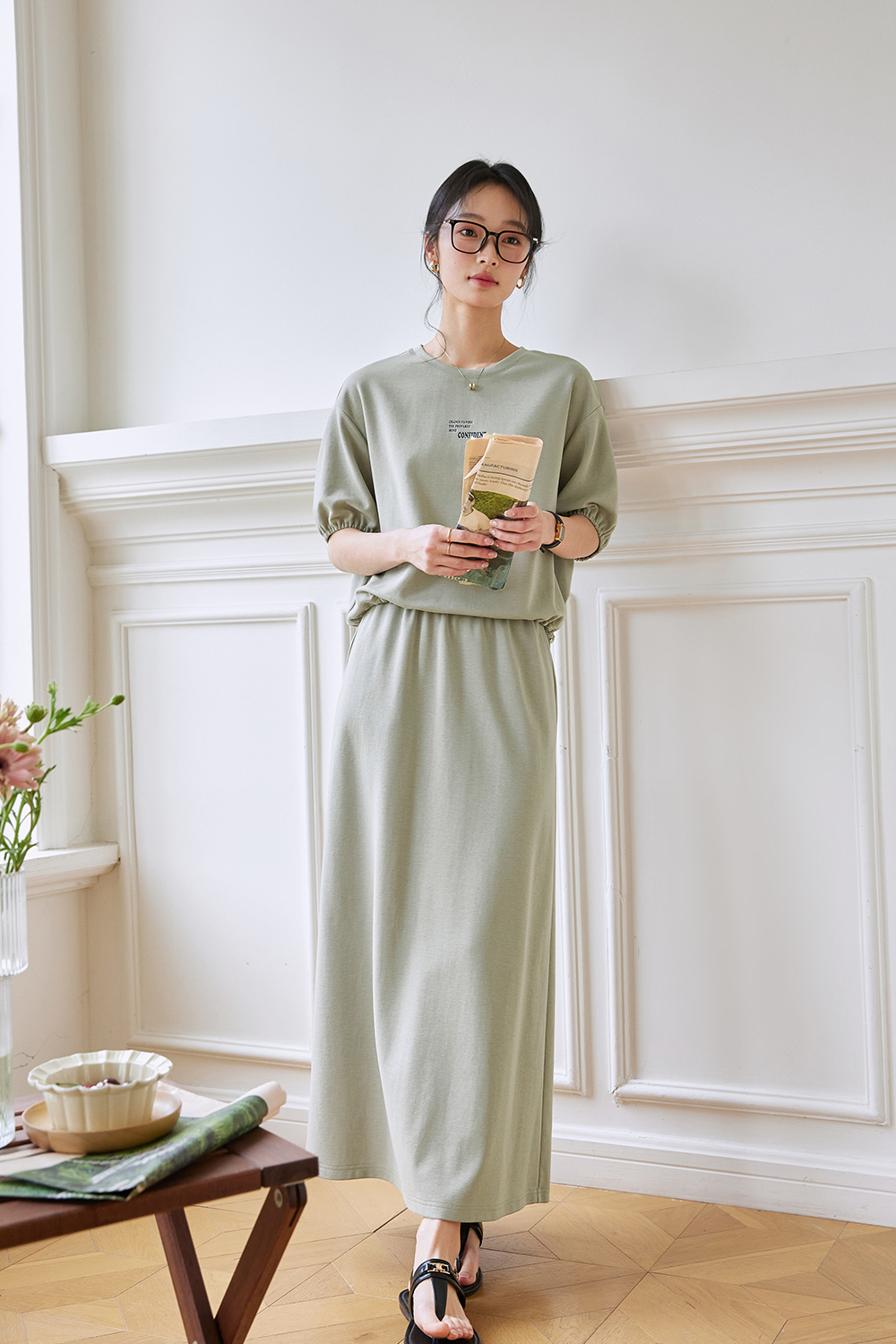 Casual Printed Knit Suit