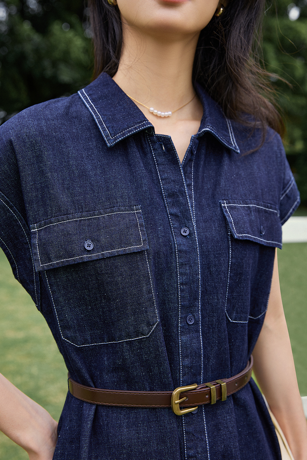 Straight Washed Denim Dress