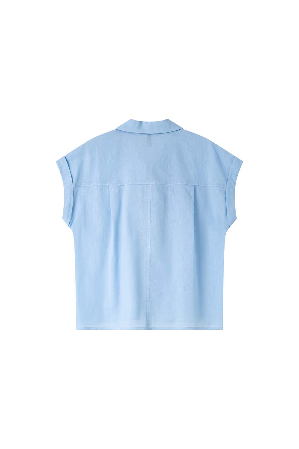 Cotton And Linen Blend Straight Shirt