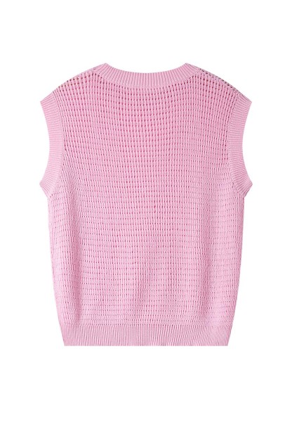 100% Cotton Minimalist Style Hollow Sweater