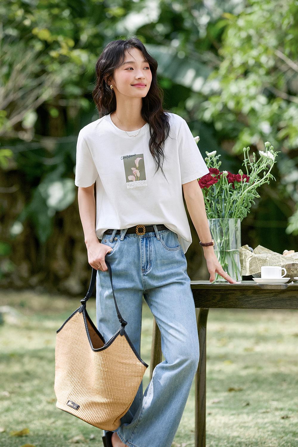 Exquisite Printed Round Neck T-Shirt