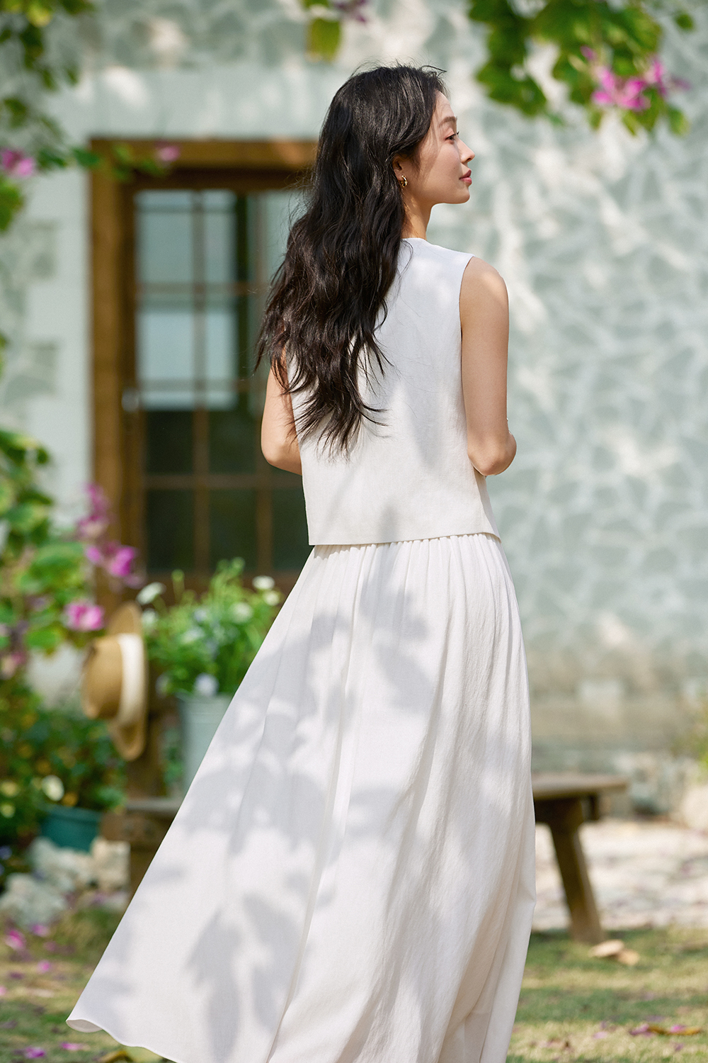 Off-White Simple Two-Piece Suit-VIMLYSTORE