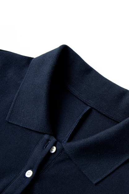 Polo Collar Embroidered Casual T-shirt-VIMLYSTORE