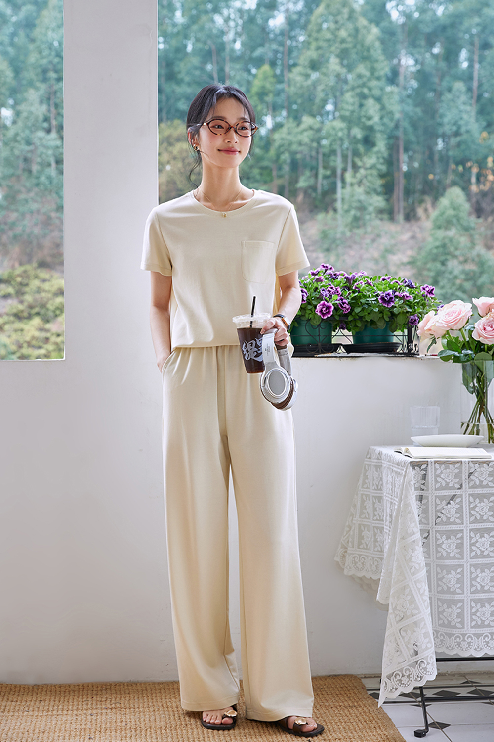 Minimalistic and Commute Wide-leg Pants Suit-VIMLYSTORE