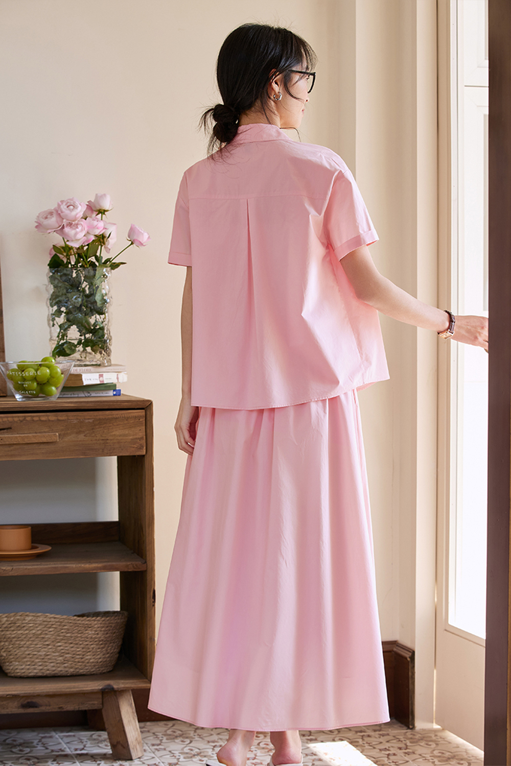 Minimalistic Commuter Sakura powder Suit-VIMLYSTORE