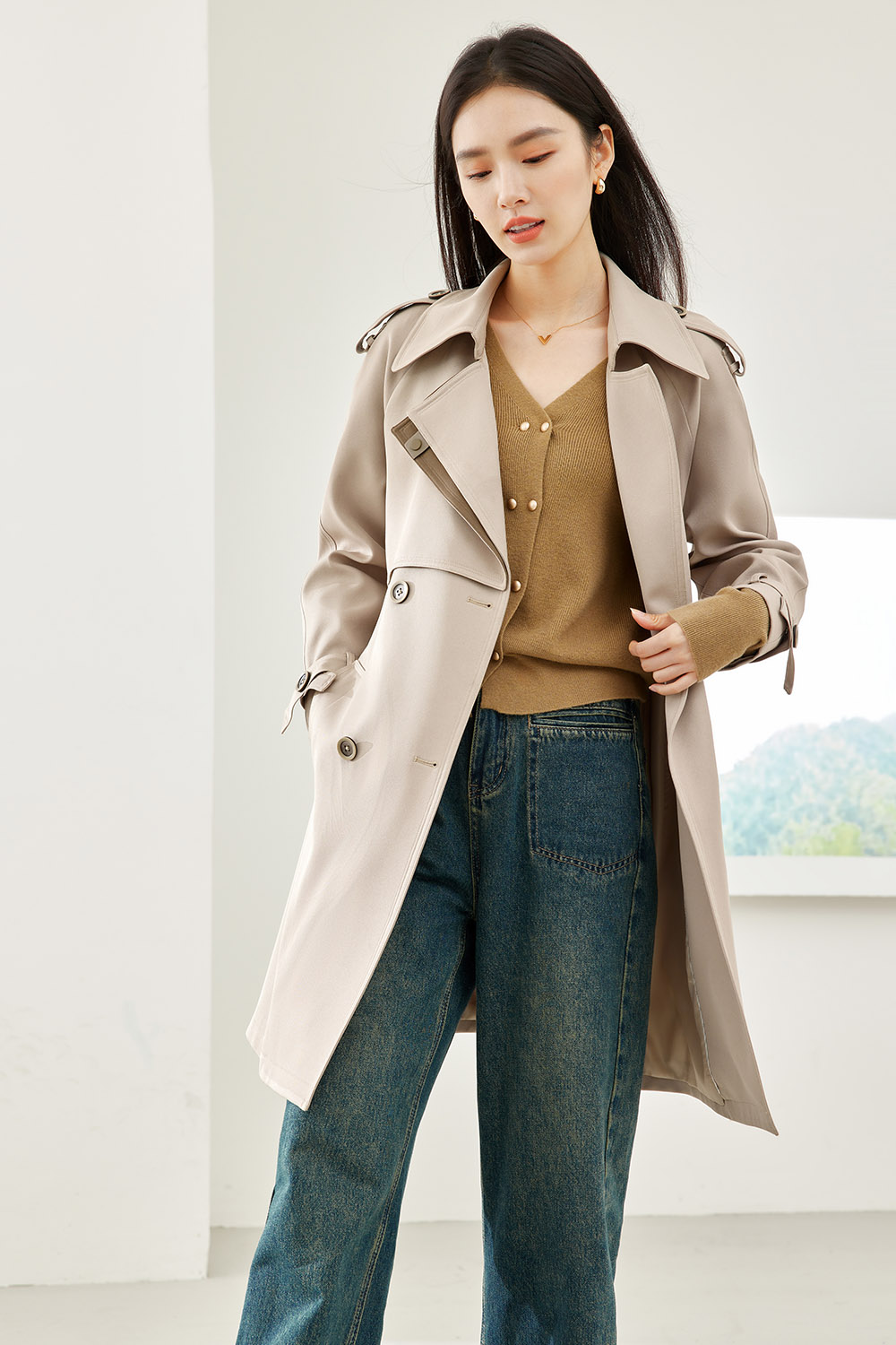 Mid-Length Trench Coat