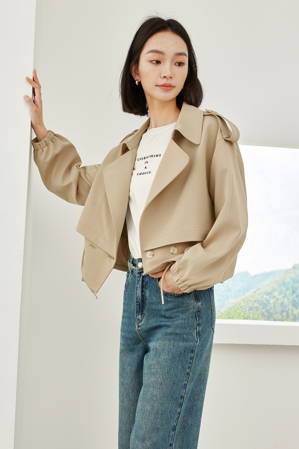 Short Trench Coat Jacket