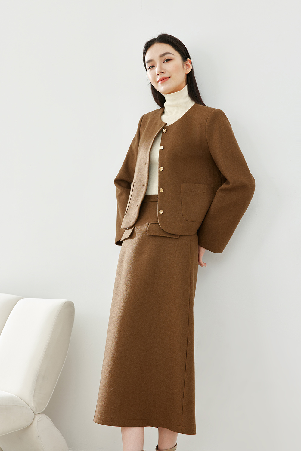 Tucked Cotton Elegant Two Piece Set