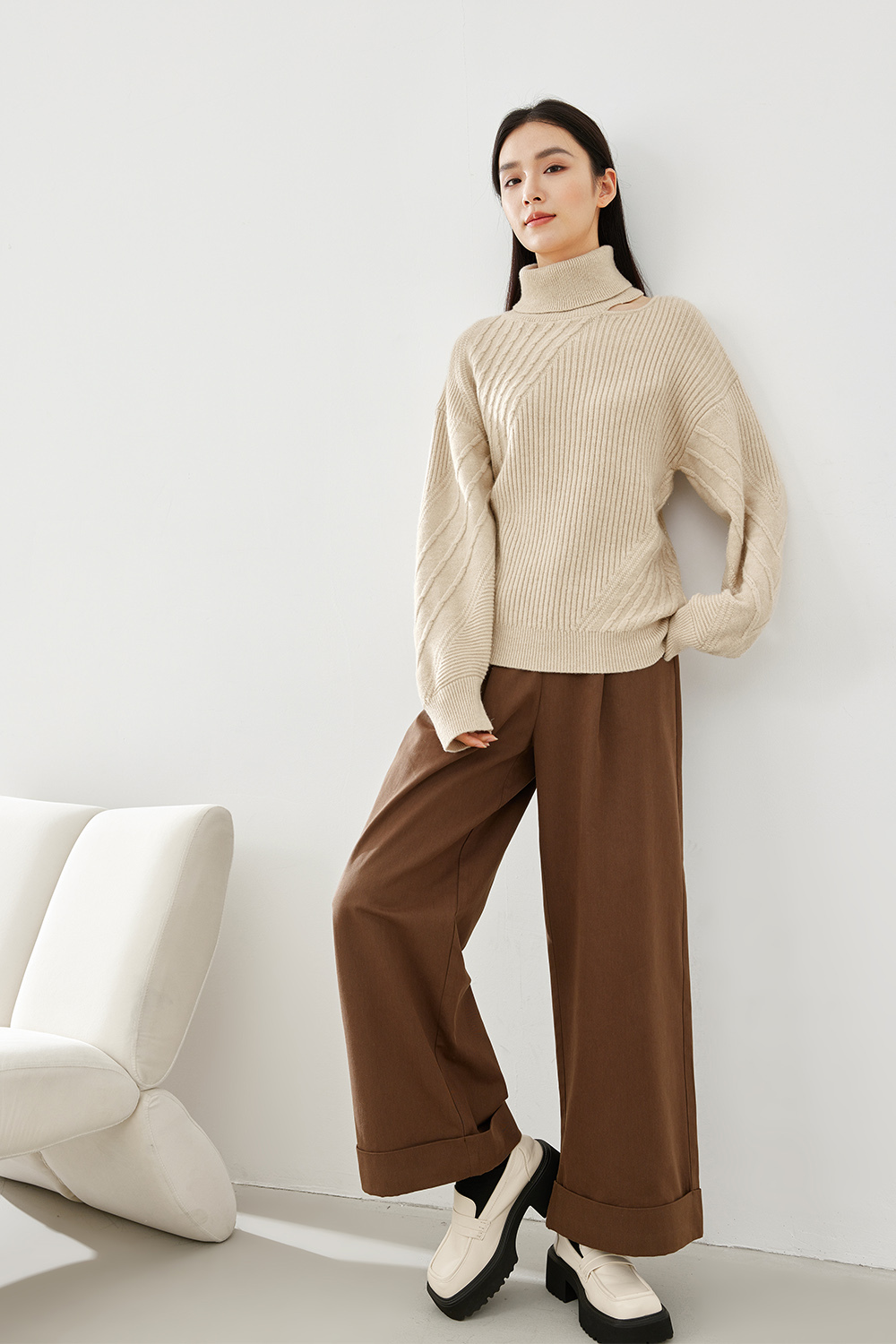 Turtleneck Chunky Sweater