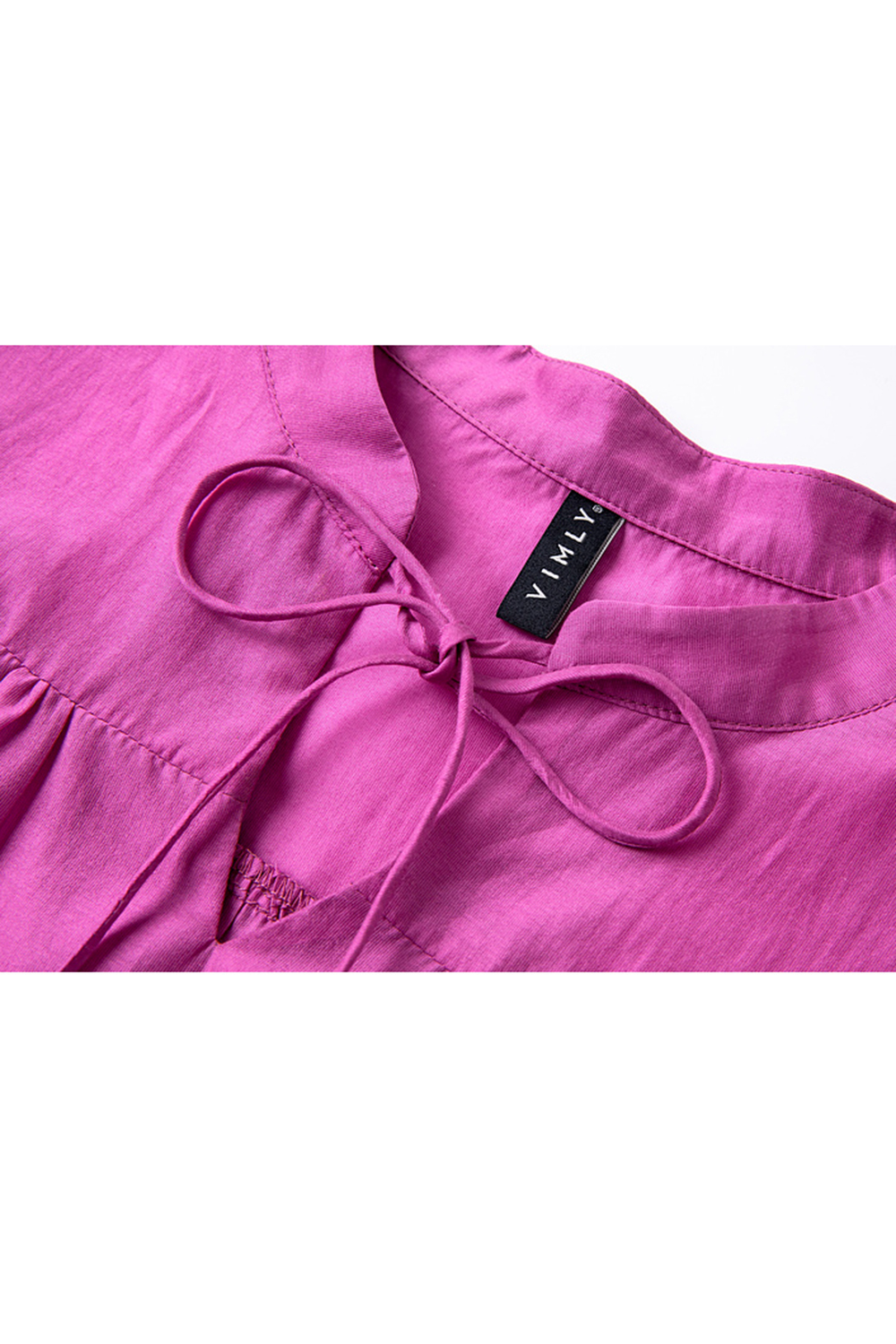 Lyocell Blush Pink Minimalist Office Shirt with Peplum Sleeves & Stand Collar