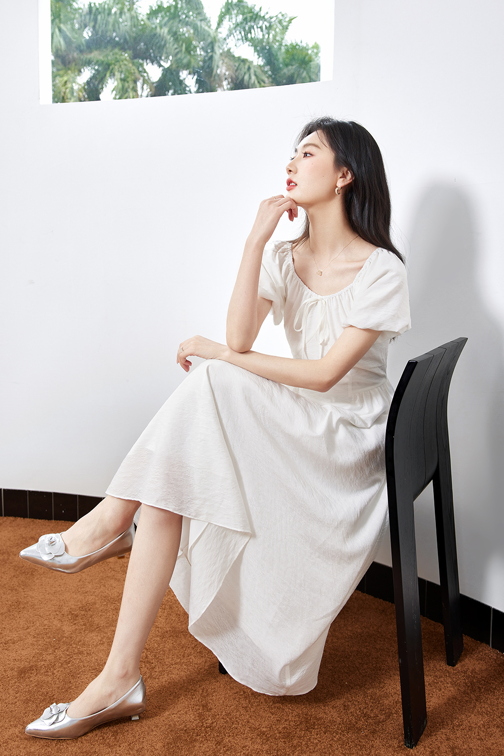 French Temperament Elegant Little White Dress