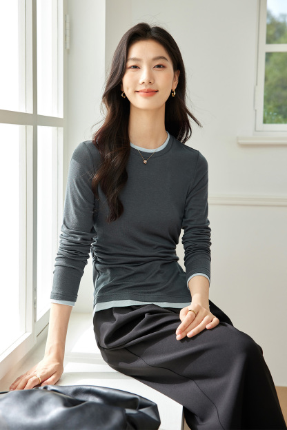 Faux Two-Piece Knitted Base Layer