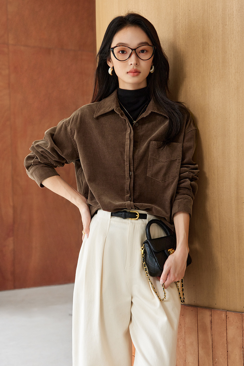 Maillard Wind Pure Cotton Shirt