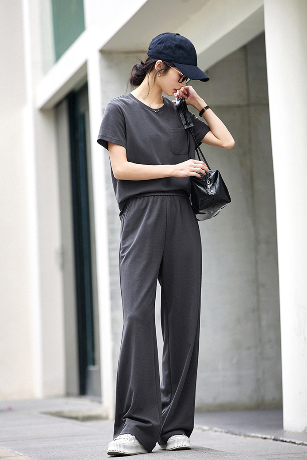 Minimalistic and Commute Wide-leg Pants Suit-VIMLYSTORE