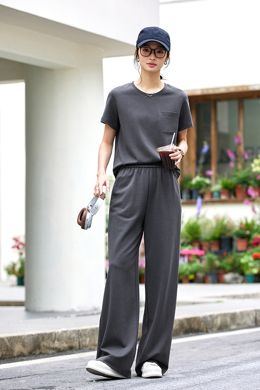 Minimalistic and Commute Wide-leg Pants Suit-VIMLYSTORE