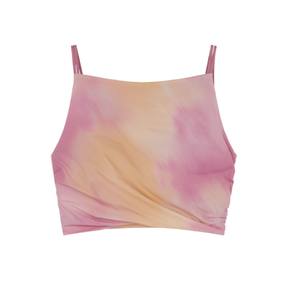 (NA261SD1102)Ballet Pleated Boatneck Bra Top