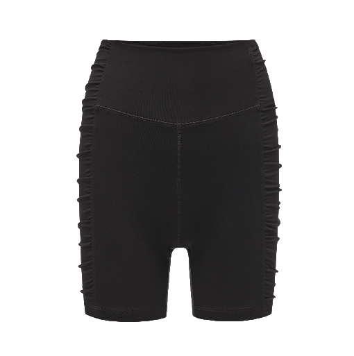 (NA261SD4202)Barre Shirred Biker Shorts