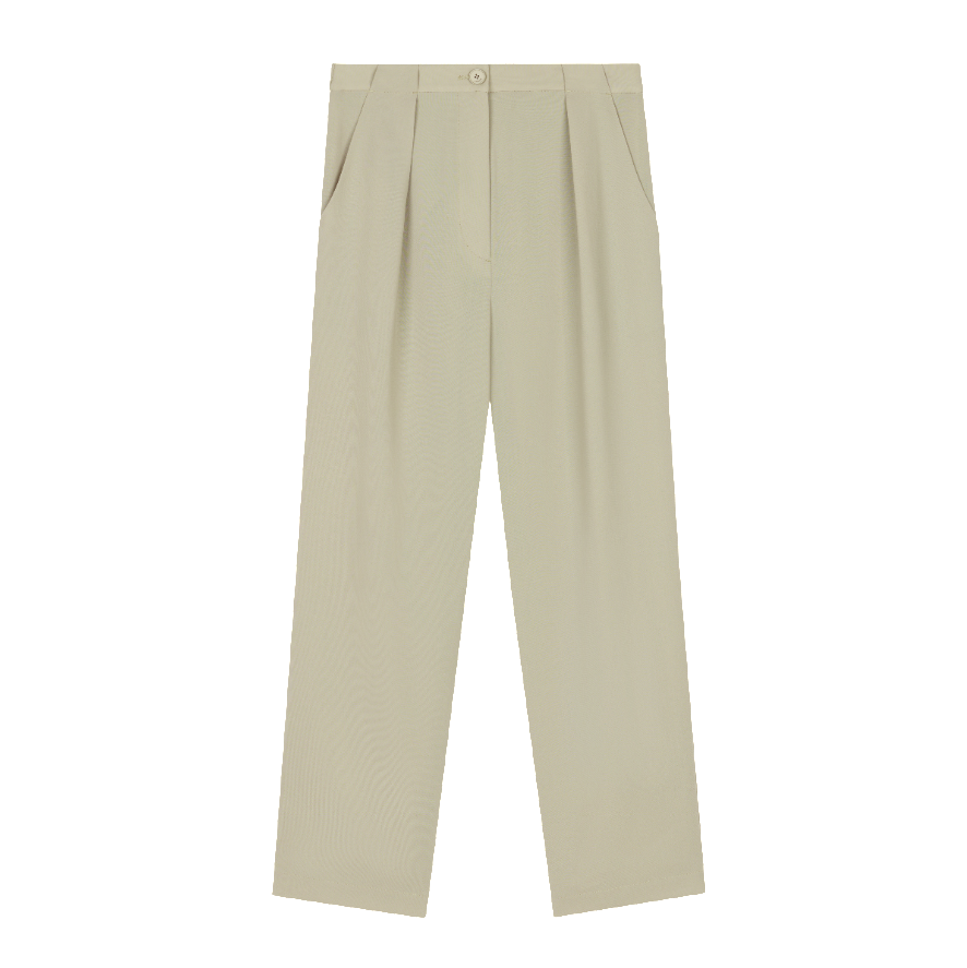 Pleated Cropped Trousers
