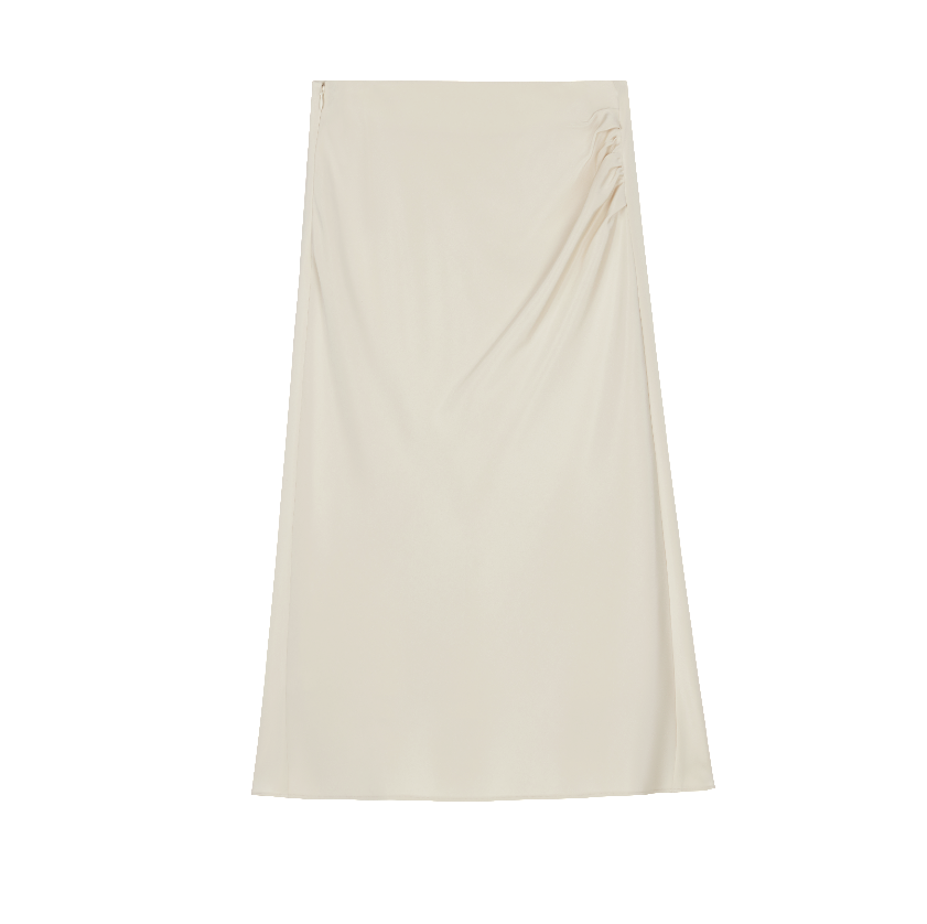 Silk Smocked Skirt