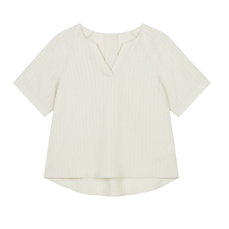 Cotton Jacquard Pajama Top