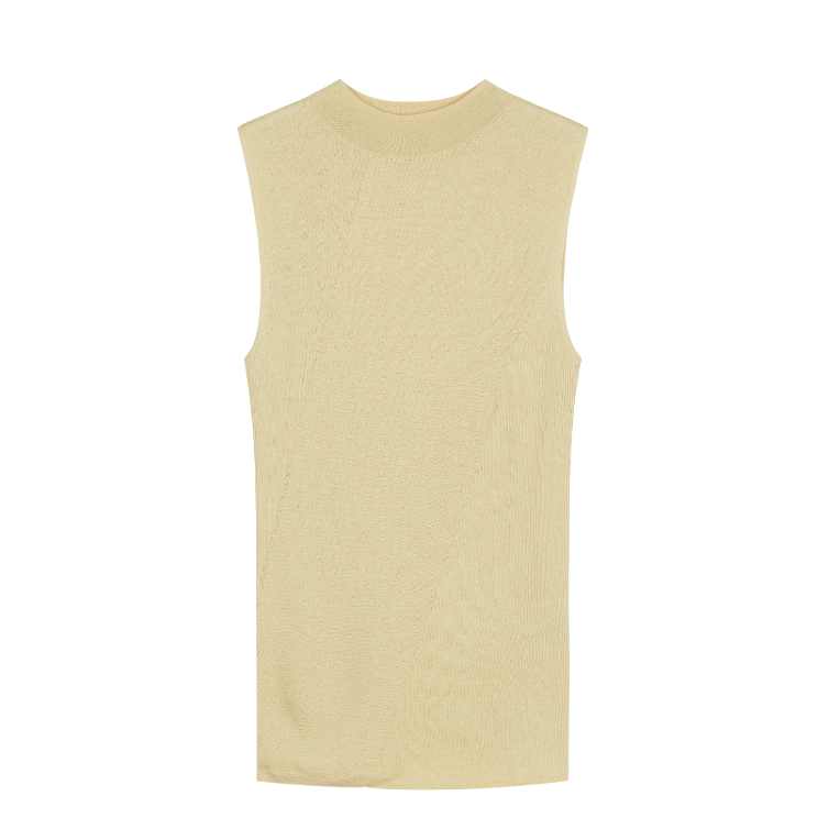 (NW261WB3201)Silk Wool High Neck Tank